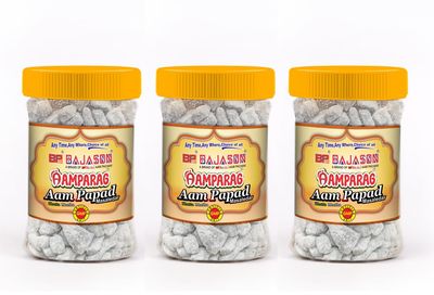 Bajason Aam Parag Aam Papad | Natural & Digestive | Khatta Meetha Mukhwas, Mouth Freshner (Pack Of 3, 200g each)