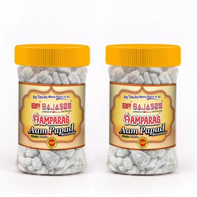 Bajason Aam Parag Aam Papad | Natural & Digestive | Khatta Meetha Mukhwas, Mouth Freshner (Pack Of 2, 200g each)