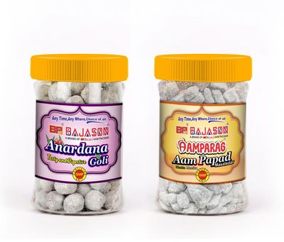 Bajason Aam Parag Aam Papad, Anardana Goli | Nautral & Digestive | Khatta Meetha Mukhwas, Mouth Freshner (Pack Of 2, 200g each)