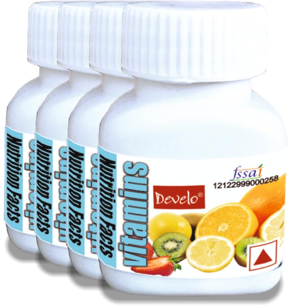 Develo Multivitamin with vitamin A, C, E, Zinc, fruits & veggies for Men & women, (pack of 4) 120 Capsule