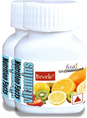 Develo Multivitamin with vitamin A, C, E, Zinc, fruits & veggies for Men & women, (pack of 2) 60 Capsule