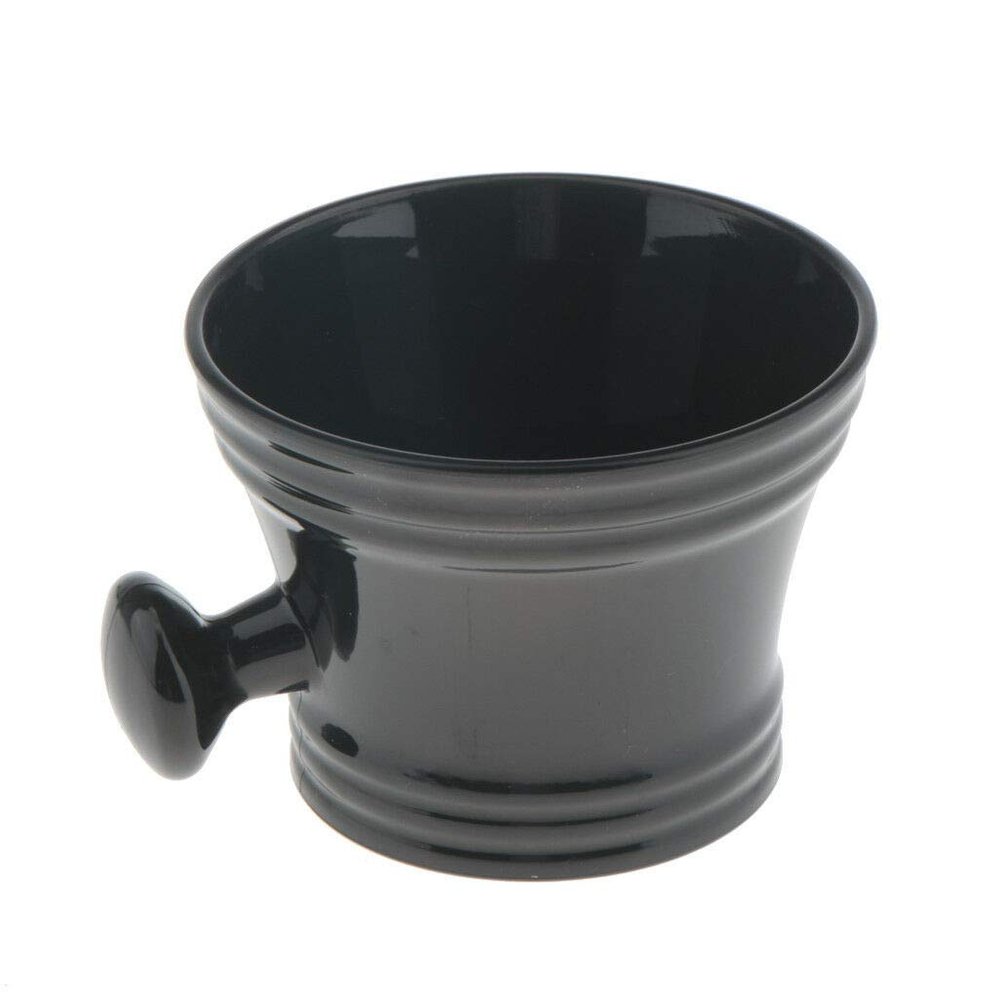 BIG BOOM Black Mens Wet Shaving Brush Soap Handle Mug Bowl Durable Shave Tool