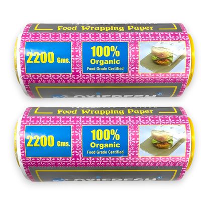 Oxifresh Food Wrapping Paper 2200 GMS | 40 GSM | Multipurpose use| FDA Approved| Oil & Grease Resistant | Non-Stick | Wrap Roti, Paratha, Burger, Sandwich, Baking | Food Wrap Paper Roll | Pack of 2