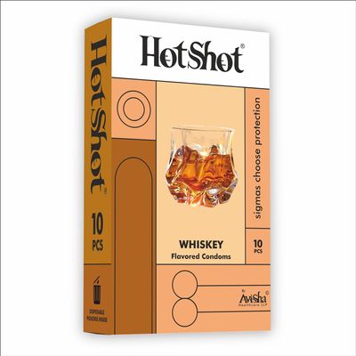 HOT SHOT Whiskey Flavoured Condom for Men -10 Count