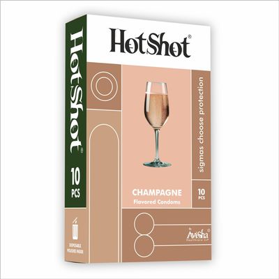 HOT SHOT Champagne Flavored Condom for Men -10 Count