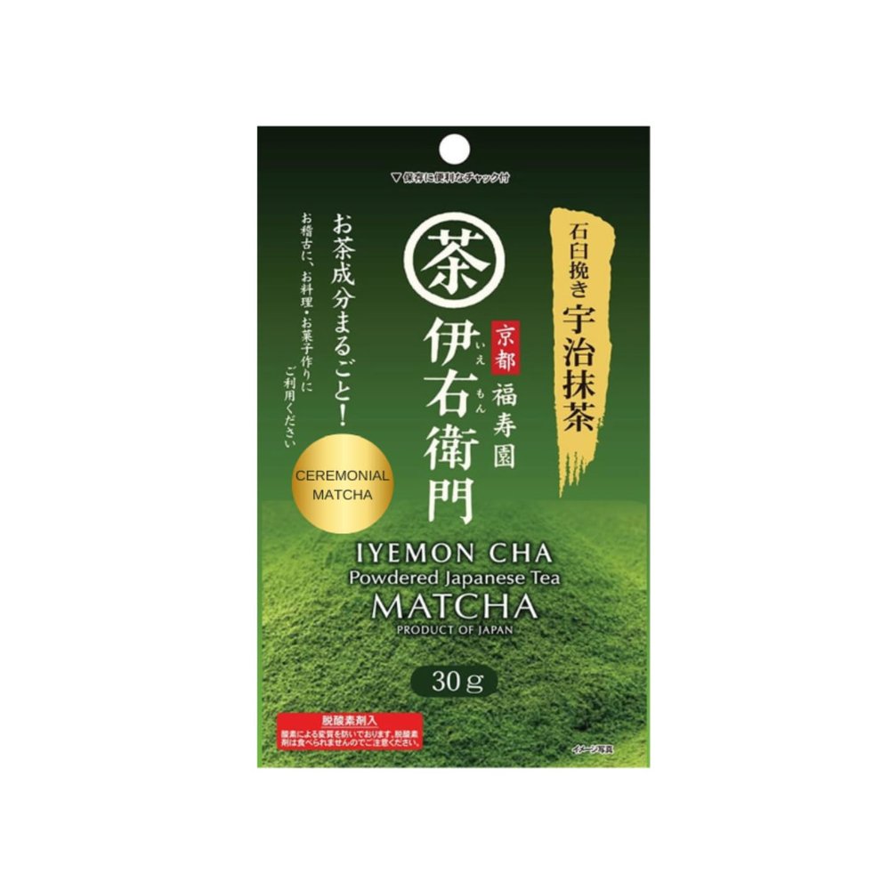IYEMON Ceremonial Japanese Matcha Powder | Ceremonial Grade Matcha Green Tea | 100% Pure and Authentic | Grown in Uji Kyoto | Imported from Japan | 30g