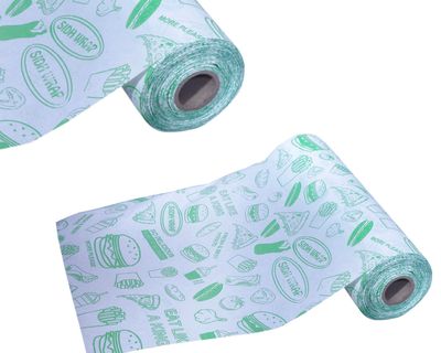 Buy 1 Get 1 Butter Paper Roll combo for food wrapping & Packing Size 30 * 5,White Printed Roll,Pack of 2 (25+25)