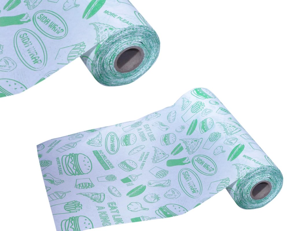 Buy 1 Get 1 Butter Paper Roll combo for food wrapping & Packing Size 30 * 5,White Printed Roll,Pack of 2 (25+25)