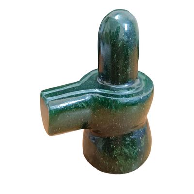 100% Natural Margaj Stone Shivling Or Green Aventurine Shiva Lingam Or Emerald Shivling for Home Puja | Size 5 cm x 4 cm, Weight 100 Grams