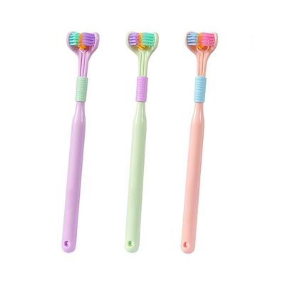 3-Pack Three-Sided Sensory Toothbrush - Autism-Friendly, Travel-Sized, Adult & Kid Teeth & Gum Care
