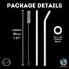 SAVE Reusable Glass Straw Set | Drinking Straws & Cleaning Brush | Ecofriendly Multiuse Drinking Straws | Cute Straws for Cocktails, Mocktails, Shakes & More Drinks (White Combo, 20) view 3
