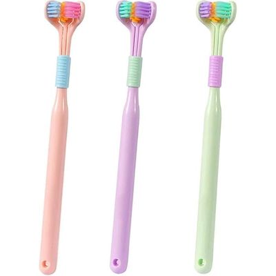 3-Sided Triple Angle Toothhugger Training Manual Toothbrush, Ultra Soft Bristles, Toddler and Autistic Oral Care Gentle Clean Each Tooth to Completely Cover The Toothbrush, 1pc only