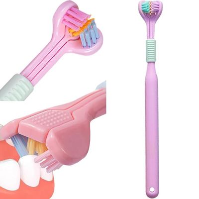 All Sides Toothbrush 3-Sided Cleaning Training Great Angle Tooth Brush Completely Cover Each Tooth Toothbrush Bristles Clean, Manual, Kid