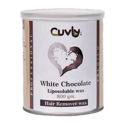 CUVLY Wax Kit Waxing White Chocolate Liposoluble Painless Hair Removal Wax For Men & Women| Quick & Easy Tan Removal Waxing for Sensitive Skin|1 Wax(800 gm) Wax Strips , Wax Spatula (Knife), (Pack of 1) (Liposoluble Wax)