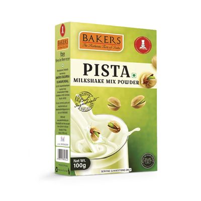 BAKERS Milk Shake Mix Powder - Pista Flavor (100g x 4, 400g) | Instant Thick & Creamy Shake Mix | Rich & Delicious Dessert Drink | Ready to Mix with Milk | No Preservatives |Ready in 30 Sec