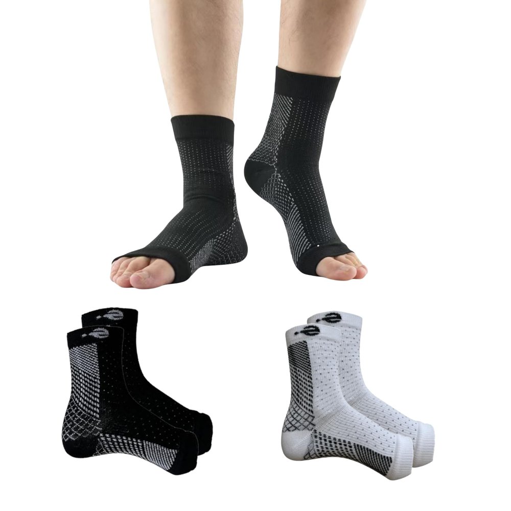 Ecosync Unisex Bamboo Cotton Orthopedic Neuropathy Socks | Moisture-Wicking, Breathable, Soft & Durable | Anti-Bacterial, Eco-Friendly | Seamless Design | Combo Pack of 2 - Black & White