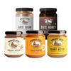 Brawny Bear Trial Pack - 5 bestsellers - Peanut Butter, Date Sugar, Hazelnut Spread, Almond Butter, Date Syrup - 100% Natural, Sweetened with Dates, No Added Sugar | Pack of 5-485gm view 1