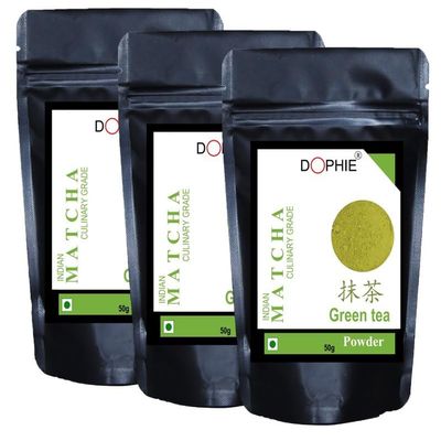 Matcha Green Tea Powder | Indian Matcha green tea powder |more benefits than loose green tea leaves or Green Tea Bags| Culinary Grade |Direct intake-easy to Prepare 50 g* 3 (PACK 3)