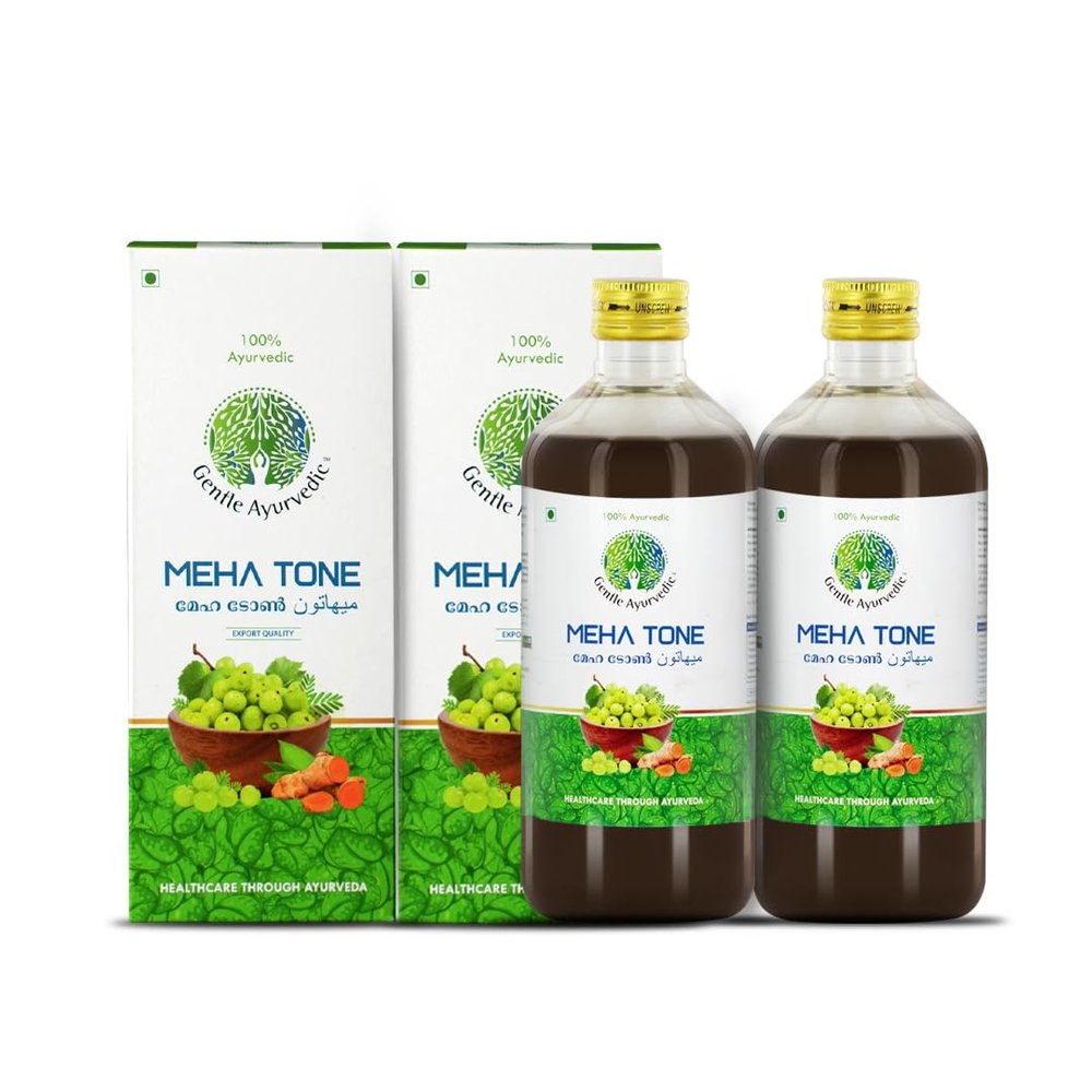 Gentle Ayurvedic Meha Tone Value Pack, 900ml (450ml x 2 Bottles), Amla, Guduchi, Turmeric and Jamun, Improves Digestion