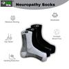 Ecosync Ortho Bamboo Neuropathy Socks Combo Pack of 3, White/Black/White - Cooling Compression for Women, Nano for Men & Women, Pain Relief, Anti-Bacterial, Seamless, Moisture Wicking. view 2