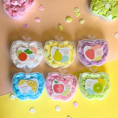Heart Shaped Paper Soap with Plastic Box, Fruit Snacks for Kids, Women, and Men (Pack of 2)