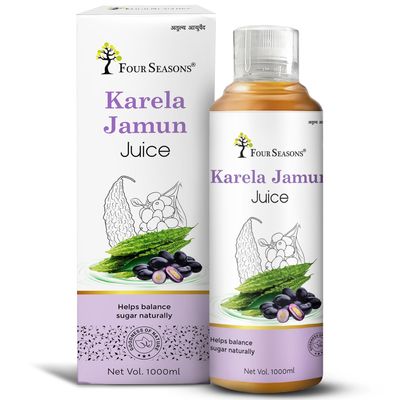 Four Seasons Karela Jamun Juice 500ML | Helps Control Blood Sugar Levels & Cholesterol | Flushing Out Toxin from Body - No Added Sugar (1)