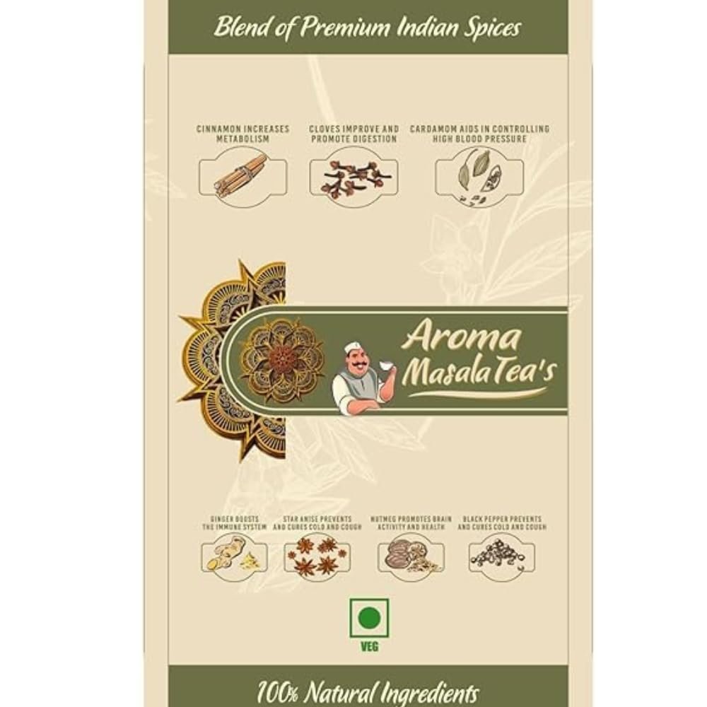 Aroma Masala Tea & Masala Chai Patti Loose Leaf Kadak Chai 250 Grams