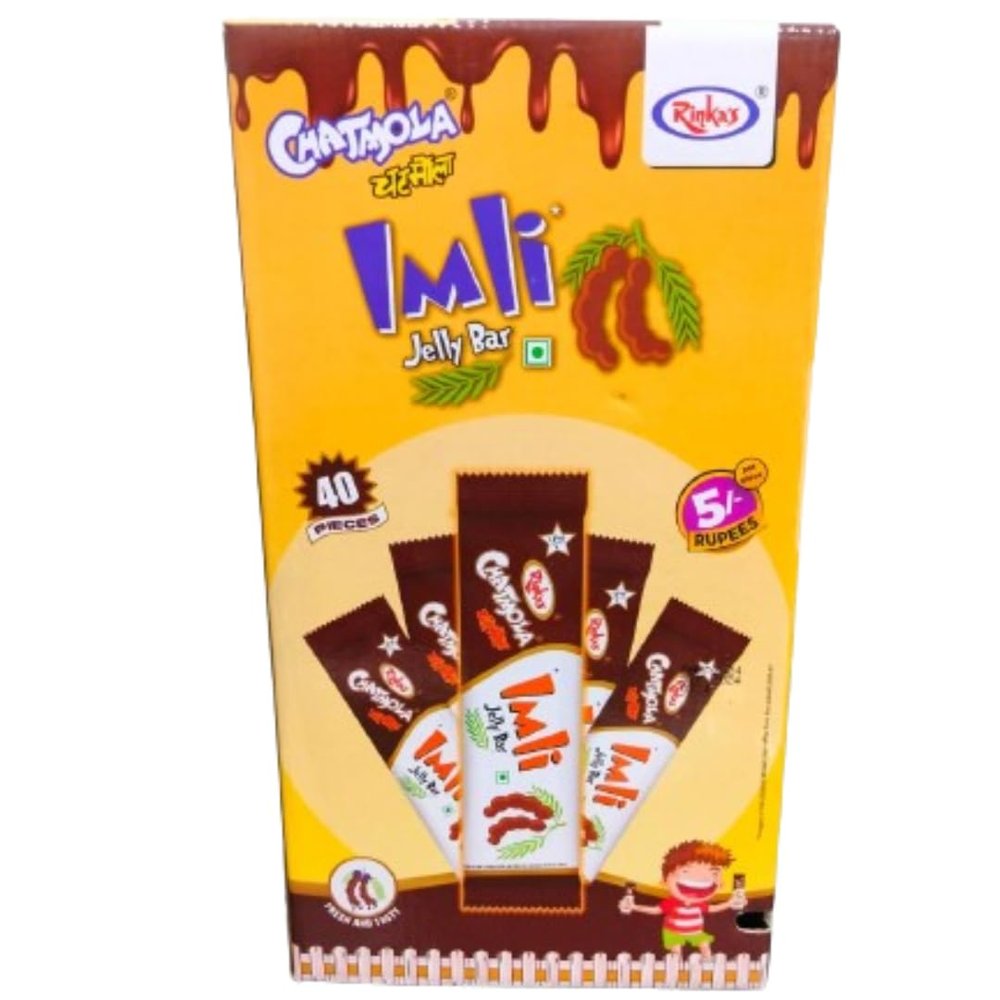 RINKA"S Paper Box Imli Jelly Bar-560 Grams / 40 Pce|Tamarind|Tangy Imli|Sweet And Sour Tamarind Candy|Chulbuli Imli Candy Gift Box (Imlee Masala Flavour, Tangy & Tasty) 40 Pce1 Box Pack