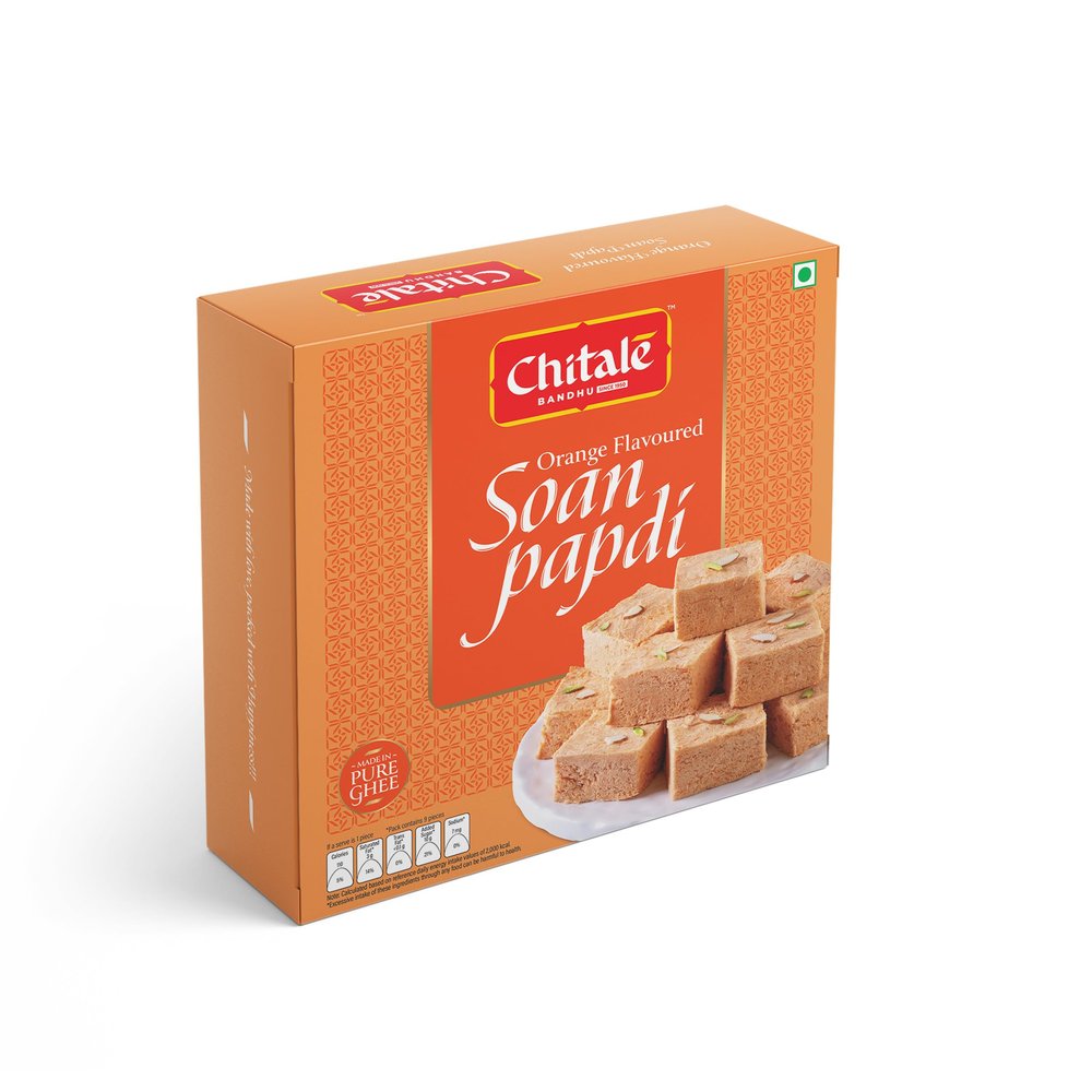 Chitale Bandhu Orange Soanpapdi, 200gm (Pack of 1-200gm)