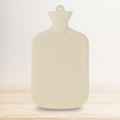 Dr. Odin Hot Water Bag (1.75 Litre) Non-Electric Leakproof Hot Water Bottle for Body Pain Relief, Back Pain, Neck & Joint Pain, Sport Injuries & Cramps,Reusable Heating Pad (Cream)