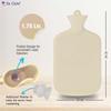 Dr. Odin Hot Water Bag (1.75 Litre) Non-Electric Leakproof Hot Water Bottle for Body Pain Relief, Back Pain, Neck & Joint Pain, Sport Injuries & Cramps,Reusable Heating Pad (Cream) view 3