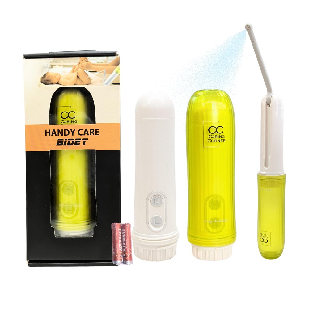 CARING CORNER Silicone Portable Jet Spray for Toilet | Travel-Friendly Handheld Bidet with Adjustable Nozzle & Dual Spray Modes | Family Hygiene & Cleaning Essentials (Green)