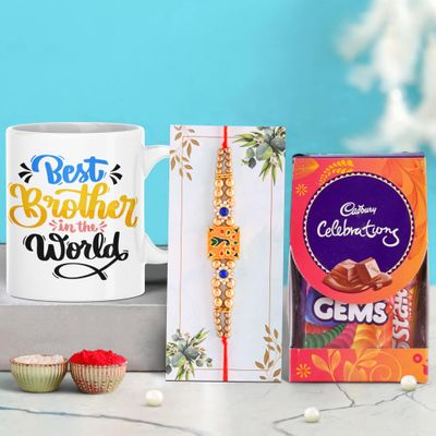 Ascension Rakhi Chocolate Combo Pack Rakhi Gift Combo for Raksha Bandhan Rakhi Gift Hamper Pack of 1 Peacock Rakhi For Brother with Chocolate Box Rakhi Gift Pack & Roli Tilak(Multicolor)