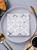 LUDALY Silver With Abstract Silver Foil Lines 3Ply Paper Napkins for Cocktails, Brirthdays Anniversary and Christmas parties | Pack of 20 view 3