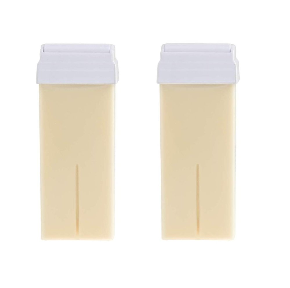 ARUHIU Wax Heater Machine Roll on Wax Hair Removal Wax Kit Wax Heater Wax Refill White Chocolate Cartridge Wax Strips With Wipes Waxing kit for Women Wax(Pack of 2) (wax Roller Heater Machine Combo) (Refil Cartridge)