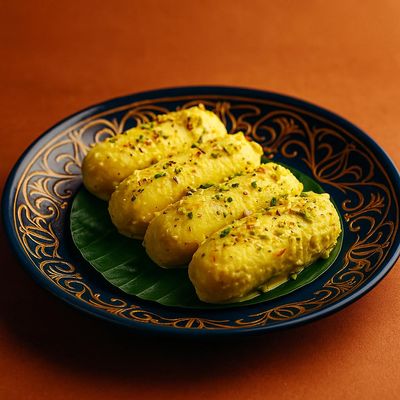 BANGLARMISTI Nolen Gur Lord Chamcham | Traditional Bengali Sweets, Soft, Juicy, and Delicious, 8pcs Pack, Delivered Fresh from Kolkata