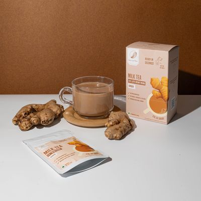 Bean Leaf Brew Milk Tea Latte | 3-in-1 Instant Premix infused with Real Ginger | 6 x 28g Sachets | No Preservatives, No Added Flavors | Travel-Friendly Refreshment