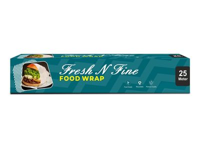 Fresh N Fine | Food Wrap | 25 Metre| Premium Pack | 28 cm x 25 m | Pack of 2