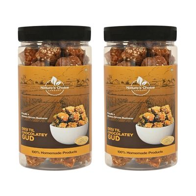 Desi Til Chocolatey Jaggery Gud, Gur | Pure, Natural & Organic Sweetener | Nature's Candy | Gluten-Free Energy Booster | Healthy Ayurvedic Snack | No Preservatives, No Chemicals (Pack of 1-500g) (1)