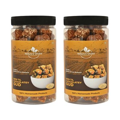 Desi Til Chocolatey Jaggery Gud, Gur | Pure, Natural & Organic Sweetener | Nature's Candy | Gluten-Free Energy Booster | Healthy Ayurvedic Snack | No Preservatives, No Chemicals (Pack of 2-500g) (2)
