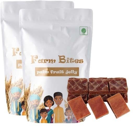 Farm Bites - Fresh and Healthy Palm Fruit Jelly | Palmyra Jelly | Thaati Thandra Thaati Chapaa |   - 200 grams (Pack of 2)