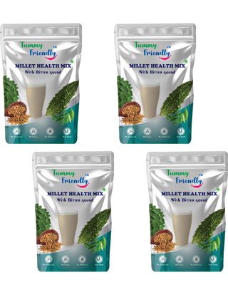 Tummy Friendly Foods Millet Health Mix with Bitter Gourd | Multi Millet Health Mix Powder for Adults Organic | Bitter Gourd, Methi Seeds, Moringa Leaves for Diabetes | 3200g, (800g each pack)