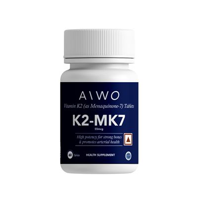 Aiwo K2-MK7 contains Vitamin K2 (as Menaquinone 55mcg)
