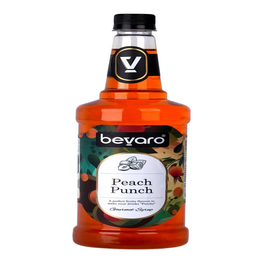 Bevaro Peach Punch Flavoured Syrup | Fruity Flavour | Suitable For Cocktails, Mocktail, Mixer, Drinks, Juices and other Beverages |1000ml