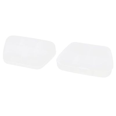 BIG BOOM Household 5 Compartments Capsule Pill Holder Storage Box Case 2pcs White