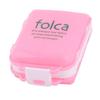BIG BOOM Outdoor Travel 8 Compartments Foldable Pill Storage Box Case Container Pink view 1