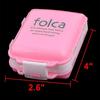 BIG BOOM Outdoor Travel 8 Compartments Foldable Pill Storage Box Case Container Pink view 2