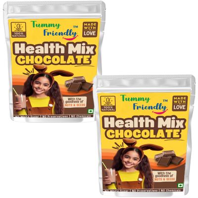 TummyFriendly Foods Organic Chocolate Health Mix Powder For baby kids 2 year old | Baby food for 2+ year old | Maximum Nutrition From Real Food. 300g, (100g each pack)