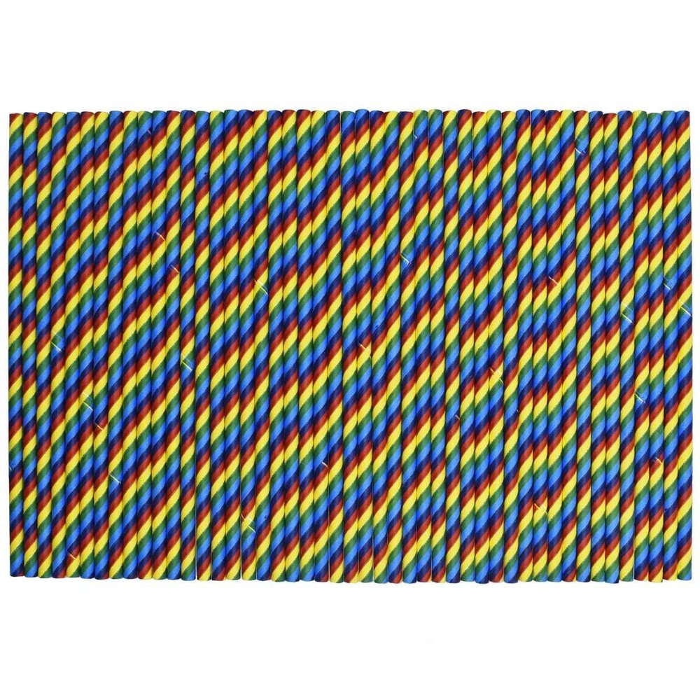 Aadya Crafts Rainbow Decorative Paper Straw Pipe 100 pcs Size 6MM 100% Biodegradable, Eco-Friendly Non-Toxic and Odour-Free, JPS6MMR