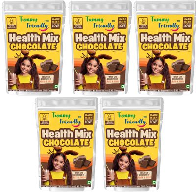 TummyFriendly Foods Organic Chocolate Health Mix Powder For baby kids 2 year old | Baby food for 2+ year old | Maximum Nutrition From Real Food. 500g, (100g each pack)